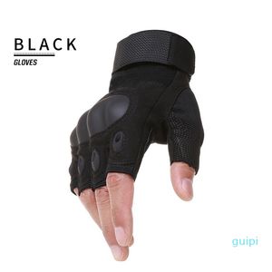 Shooting Bicycle Riding Gear Combat Fingerless Glove Paintball Hard Carbon Knuckle Half Finger Gloves