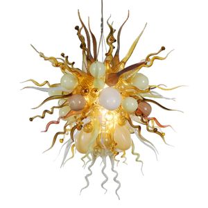 Lâmpadas de Chandeliers Home Ouro Moderna LED mão soprada pingente de vidro para viver sala de jantar quarto lâmpada lustre luzes 60 por 70 cm