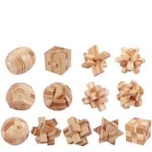 Intelligens Kongming Luban Locks China Traditionell Unlock Toy Kids Wood Brain Teaser Puzzle Game Educational Toys Magic Cube 632234746501