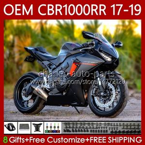 Carroçaria + Tanque para Honda OEM CBR1000 CBR 1000 RR CC 1000CC CBR1000RR 17 18 19 CORPO 75NO.44 CBR 1000RR 2017 2018 2019 Matte Preto CBR1000CC 17-19 Injecção Fairing