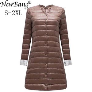 Bang Ultra Light Down Jacket Women Portable Female Jacket Winter Long Feather Slim Parka Stand Collar Womens Down Jackets 210819