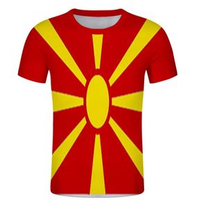 Macedonië Gratis DIY Custom T shirts Vlag Embleem Personaliseer MKD Landnaam Nummer Logo Spaans Personalizad Shirt T shirts T shirts