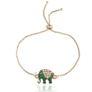 2021 Fashion Smalto Buona fortuna Braccialetti elefante Per le donne Mano di Hamsa Lettera d'amore Turchia Blu Malocchio fascino Catene d'oro Gioielli braccialetto