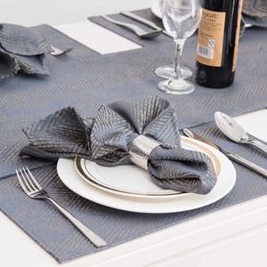 4p polyester fabric placemats middag s bröllop dekoration natale tabell matta som serverar servett design för hem