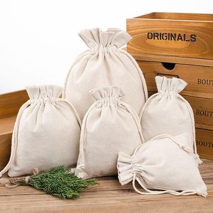 Gift Wrap Linen Jute Cotton Drawstring Bags Jewelry Bag Birthday Wedding Party Candy Pouch