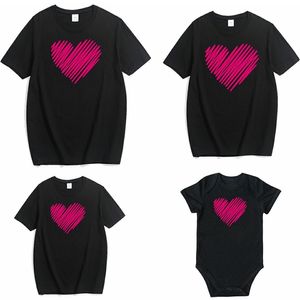 Summer Father Son Boys Kids T Shirts Love Print Outfits Letter Family Look Matching Clothes Tops 210417