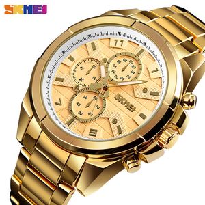 Skmei Orologi da uomo al quarzo per il tempo libero Design creativo Orologi da polso da uomo con quadrante grande Business Orologi da uomo impermeabili Reloj Hombre 1378 Q0524