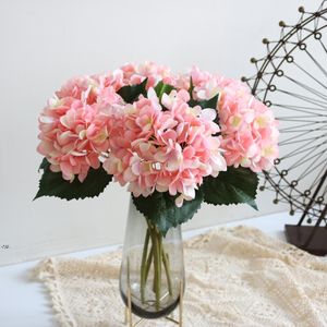 New47cm Artificial Hydrangea Flower Head Fake Silk Singel Real Touch Hortenseas 8 Färger för Bröllop Centerpieces Hem Party RRD10859