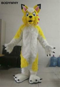 Mascote Costumesy Busk Husky Dog Valentine Mascot Traje Peludo Paisy Furry Traje Pelúcia Anime Presente de Roupas Especiais