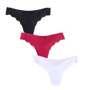 3pcs / mycket sömlösa trosor damer thong plug storlek kvinnor sexig g sträng låg midja panty leopard is silke intim underkläder s-4xl y0823