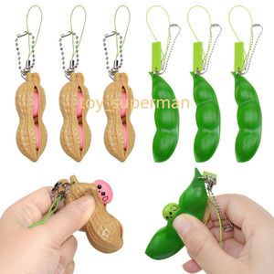 Fidget Toys Decompression Peanut Edamame Zabawki Antystress Popper Toy Infinite Peanut Peas Beans Brelok Keychain Fidget Squishy