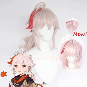 Gensshin Impact Kazuha WIG Cosplay Profesjonalne rekwizyty odporne na ciepło Pre stylizowane peruki z włosami Y0903