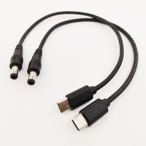 Kable złącze, USB 3.1 Typ C USB-C Mężczyzna do DC 5.5 * 2,5 mm-Męski Jack Power Charge Extension Cable / 10 sztuk