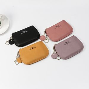 DHL50pcs Coin Purses Women PU Letter Prints Thin Zipper Short Wallet Mix Color