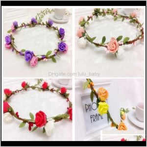 Other Jewelry Drop Delivery 2021 Travel Beach Leaves Rattan Colorful Wedding Garlands Bridesmaid Bridal Headband Crown Bohemia Head Flower Gi