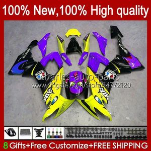 Corpo de Motocicleta para Kawasaki Ninja ZX 10R ZX10 10 Tubarão Amarelo R1000 CC ZX10R 08 09 10 Bodywork 56No.199 ZX1000 C 1000CC ZX-10R 2008 2009 2010 ZX1000C 2008-2010