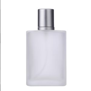 30ml Gray Cap Flat Style Frosted Semi Clear Glass Spray Perfume Bottle Glass Atomizer Refillable Empty Vials