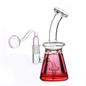 7inch smoking pipe Bong Hookahs glycerin coil frozen Beaker Bongs Colored 14mm joint Dab Oil Rigs with male glass oil burner pipes dhl free
