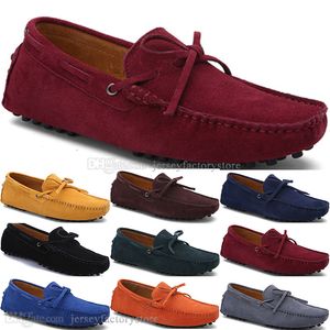 2062 New Fashion mens Scarpe casual in pelle Stile britannico primavera Coppia Genuine Peas Scrub uomo Drive Lazy man soprascarpe outdoor comodo traspirante nero giallo