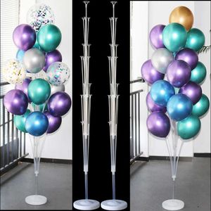 2set 160cm Balões de látex suportar balões de festa de aniversário coluna suporte de suporte de casamento decoração de bebê festa de festa de festa globos 210626