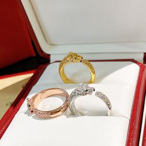 Anello serie Panthere marchio di lusso riproduzioni ufficiali stile classico Anelli ghepardo dorati 18 K di alta qualità Design del marchio 5A nuovi regali premium di vendita