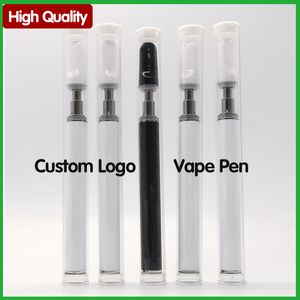 0.5ml Co2 Disposable Vape Pens 350mAh Battery Empty Starter Pods Electric Cigarettes Glass Ceramic Coil Vaporizer Cartridge with PVC Packing