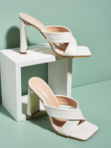 GAI Eight 2021 womens Sandals high heel 10 cm white yellow black chunky heels fashion outdoor dress wedding office party