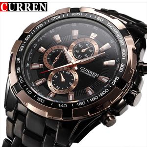 Fashion Curren Luxury Brand Man quartz full stainless steel Watch Casual Military Sport Men Dress Wristwatch Gentleman New X0625