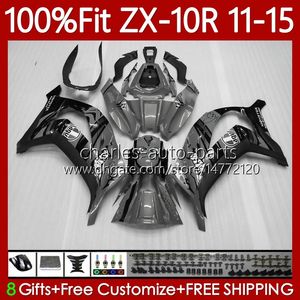 Kawasaki Ninja ZX-10R için Enjeksiyon Kalıbı 10R 1000CC 10 R Shark Gri 2011-2015 Vücut 101NO.137 ZX1000 C ZX-1000 2011 2012 2013 2014 2015 ZX10R 11 12 13 14 15 OEM PERSERING