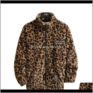 Daunenparkas Oberbekleidung Mäntel Herrenbekleidung Bekleidung Drop Lieferung 2021 Koreanische Version von Chic Retro Leopard Lamm Wolljacke Männer Winter Lose S