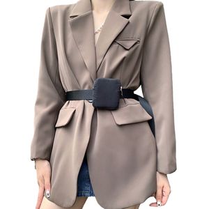 Luxury Brand Womens Suits Blazers Business Casual Jackets With Fanny Pack Sashes Pure Color Metal Pattern Lady Coats Mens Womens Clothing Designer Suit Jacket