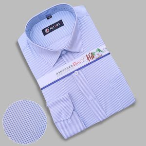 Полосатые рубашки мужчины повседневная длинная рукав тонкий формальная рубашка мужская работа бизнес бренд Camisas плюс размер не железный химикат homme 210524