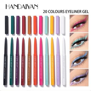 HANDAIYAN 20 Colors/lot Gel Eyeliner Pencil Kit Makeup Colored Eye Liner Cream Pen Easy to Wear Waterproof White Yellow DHL