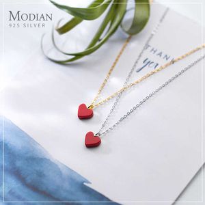 925 sterling silver romantisk söt röd kärlek hjärtan hänge för kvinnor justerbara halsband fina smycken