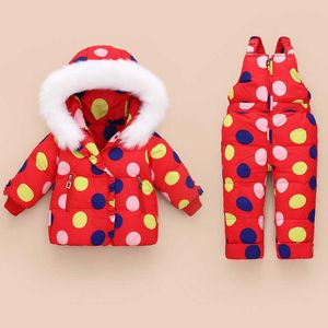 2pcs 아이들을위한 겨울 점프 슈트 2021 새로운 소년 소녀 어린이 의류 아기 스노우트 키즈 패션 재킷 0-3 년 H0909