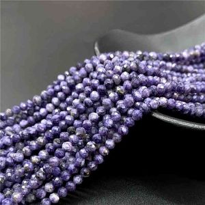 Charoite Stone Rodada Faceted Solta Espaçador Beads para Jóias Fazendo Braceletes DIY Acessórios de Colar 15 