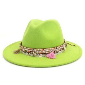 Szeroki Kapelusze Brim All-Mecz Fedora Kapelusz Jazzowy Dla Kobiet Bohemia Lato Prosta Carnival Cap Panama Top