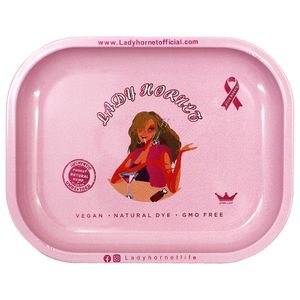 LadyHornet Smoking Pink Aluminium-Rolltabletts 140 x 180 mm, mattes Metall-Rolltablett, Kräuterdosen-Zubehör
