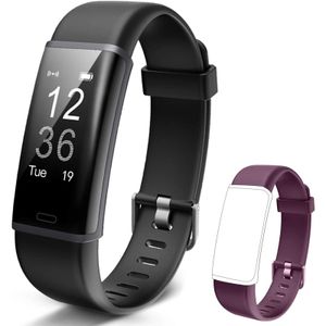 Smart Watch wholesale Men's Women Smartwatch ID115PLUS HR bracelet-purple + black Wireless Charging Bluetooth Wearable Technology on Sale