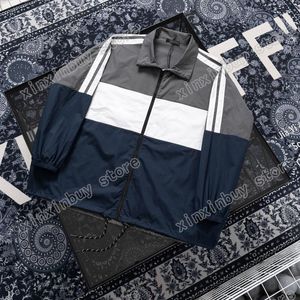 21ss mens women designers Jackets paris Windbreaker Strip Letter oversize clothes streetwear Coats Outerwear long sleeve men Clothing gray white blue M-2XL