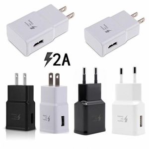 Адаптивная быстрая зарядка USB Wall Quick Charger Full 5V 2A Адаптер US EU Plug для Samsung Galaxy S20 S10 S9 S8 S6 Note 10