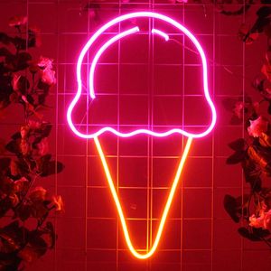 Altre lampadine Tubi Gelato Insegne al neon moderne Luci personalizzate Anime Flex LED Murale Appeso a parete Home Shop Decor Regalo personalizzato O