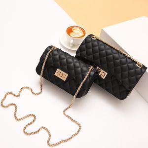 Totes Messenger Bags Chain Chain Jelly Small Square Bag Lingge Street Trend Trend Phone Mobile