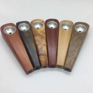 最新のハンドパイプ天然木のミニハーブタバコのパイプ喫煙メタルボウル高品質の革新的なデザイン手作り木製DHL無料