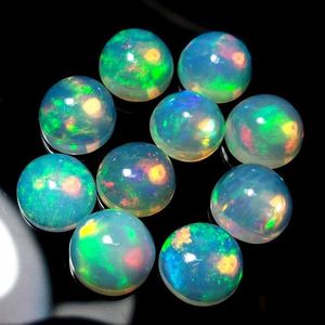 6x6mm Naturalny Etiopski Opal Okrągły Cabochon Loose Gemstones H1015