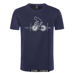 Mountainbike MTB T Shirt Varumärke Kläder Cyklar Skjorta Bike Heartbeat Rolig Cykel Cykling Present T-shirt 210629