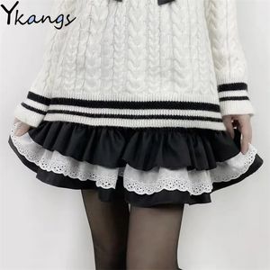 Spring and Summer mini saias de bolo para mulheres cintura alta harajuku estilo japonês saia vintage adorável 210421