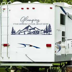 Glamping RVキャンピングカービニールステッカー、モーターホームモーターホームデカール、防水アドバンチュアルーム装飾E408