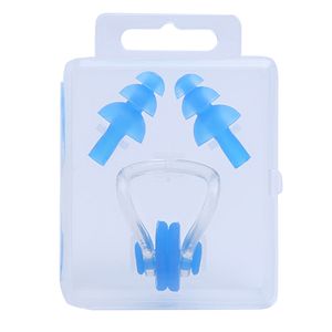 1 set di tappi per le orecchie da nuoto impermeabili Custodia con clip per naso Protettivo Prevenire la protezione dell'acqua Tappi per le orecchie Forniture per immersioni in silicone morbido