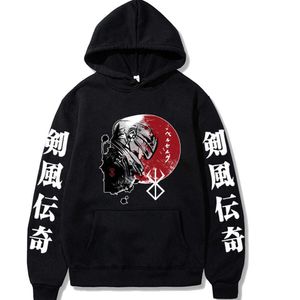 2021 Anime Berserk Kazak Tops Uzun Kollu Hip Hop Moda Hoodie Y0804